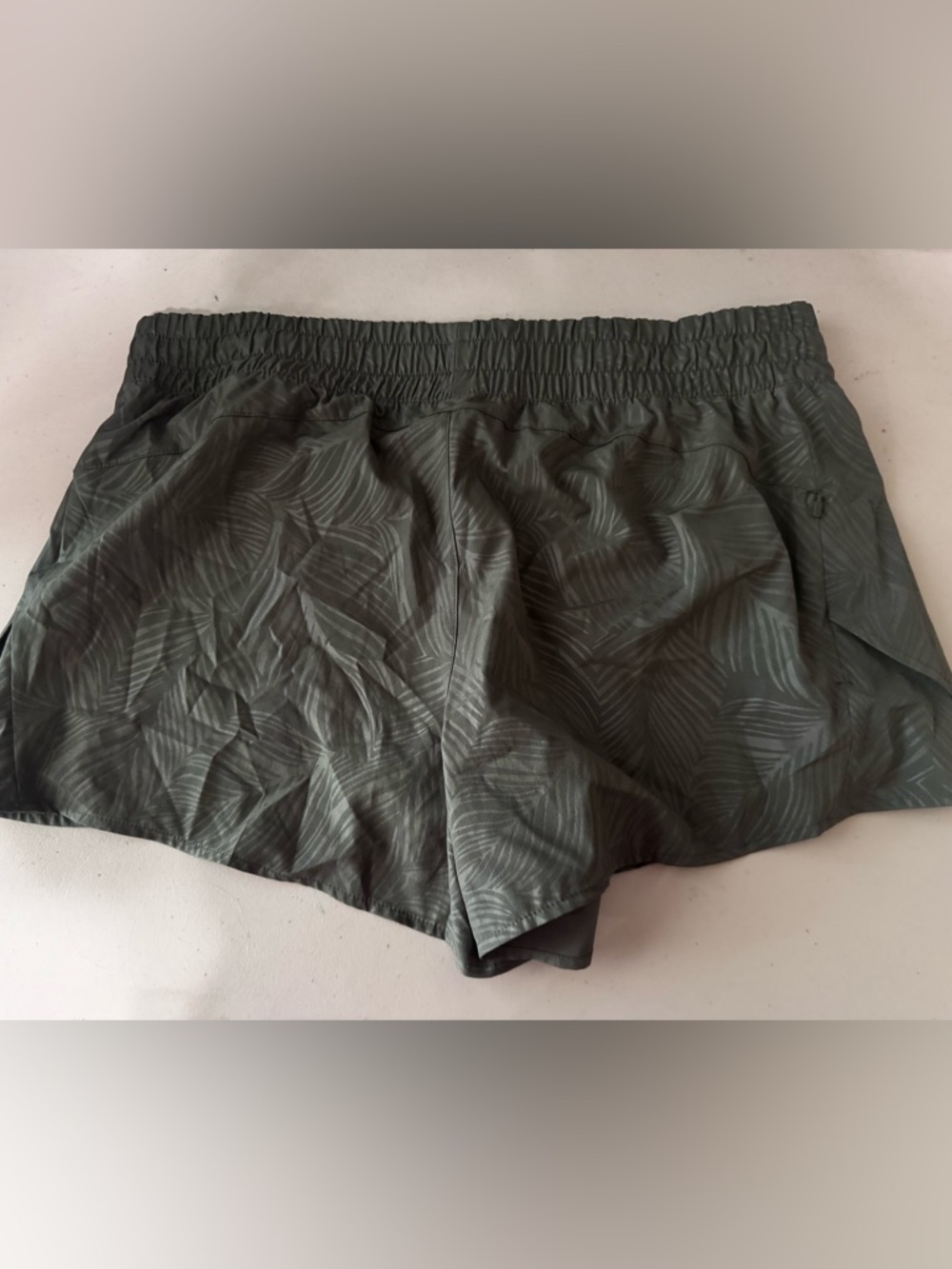 Avia Olive Green Palm-Print Athletic Shorts